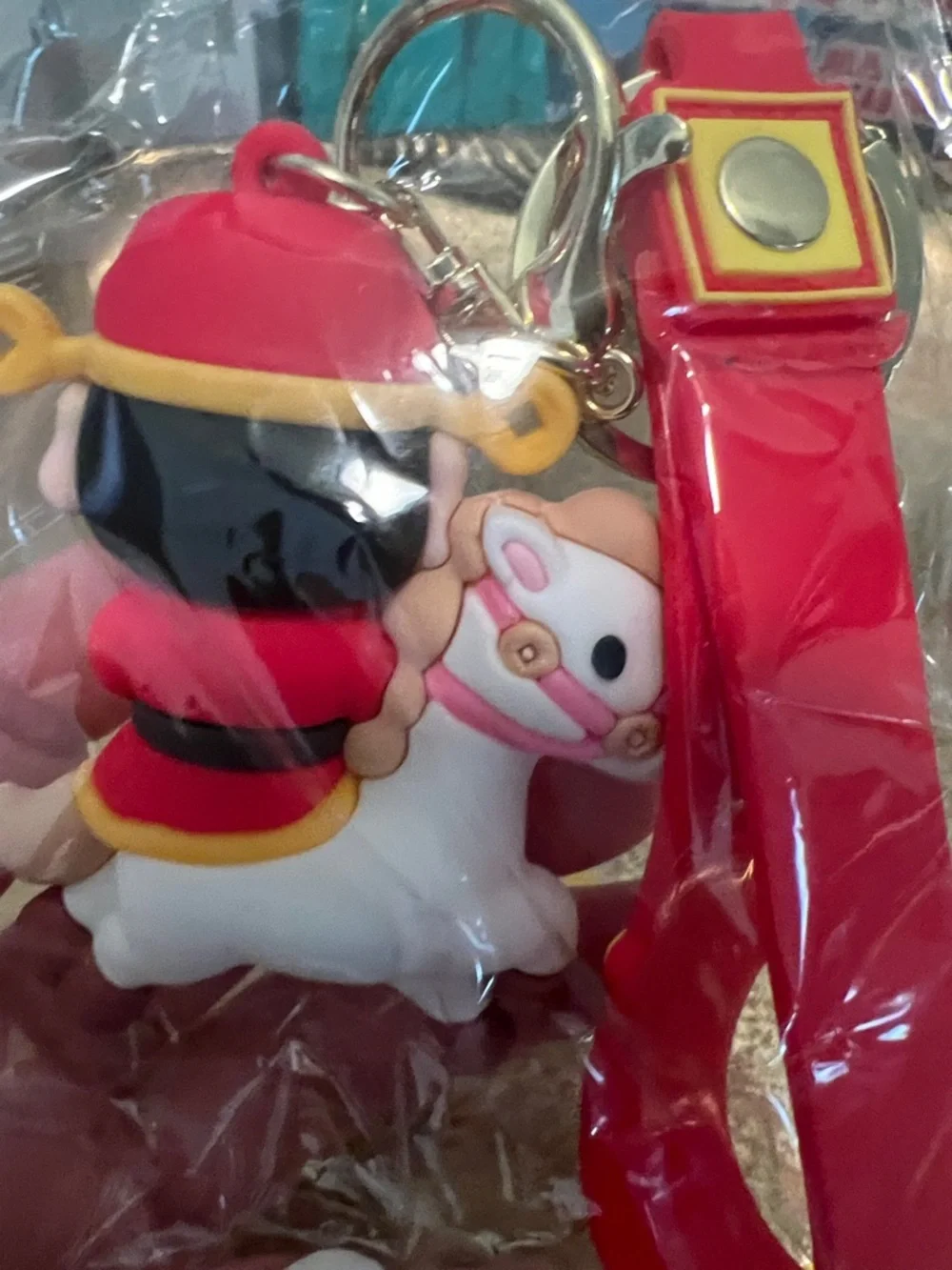 #1884: Red Chinese New Year Horse Keychain Plush Toy - Kids Holding Money 💵 - Picture 5 of 11